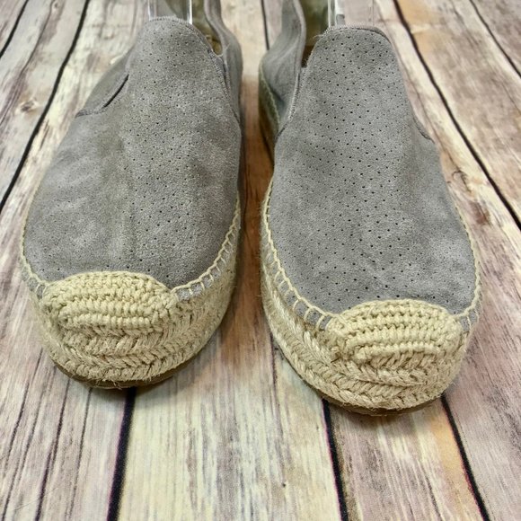 Soludos Leather Malibu Platform Gray Espadrille - Picture 3 of 8